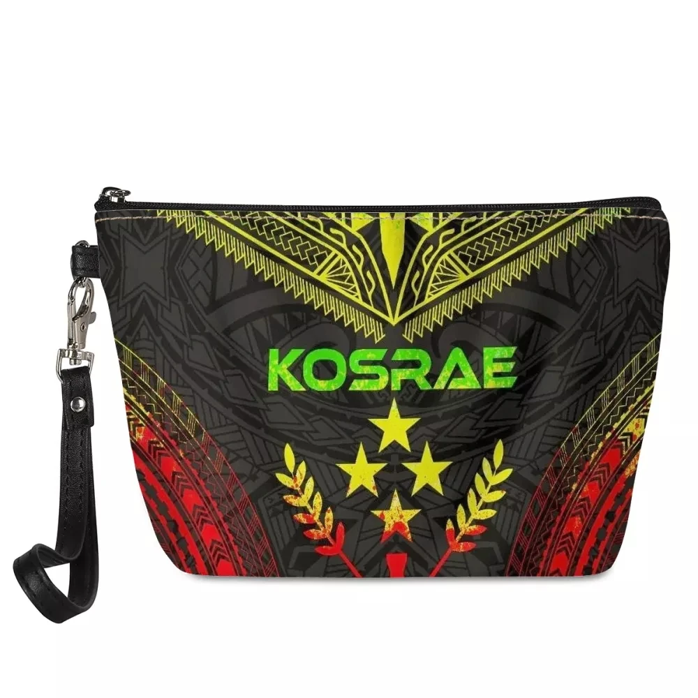 

Cute Kosrae Polynesian Print Leather Make Up Bag Women Cosmetic Bag Casual Ladies Makeup Case Travel Portable Kits Storage Bags