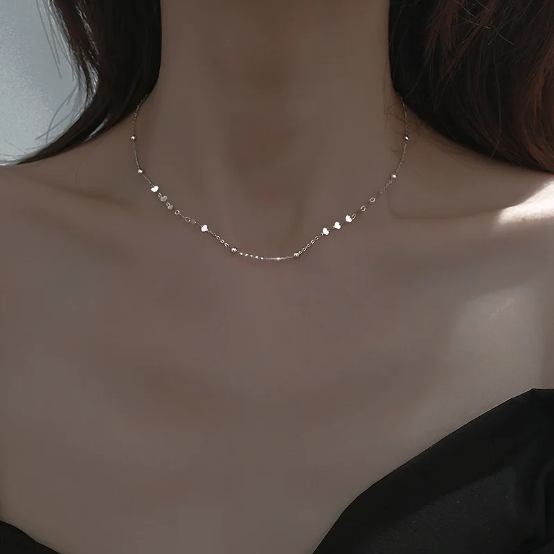 

2022 New Gold Color Chain Choker Necklace for Women Design Small Heart Clavicle Chain Pendant Jewelry