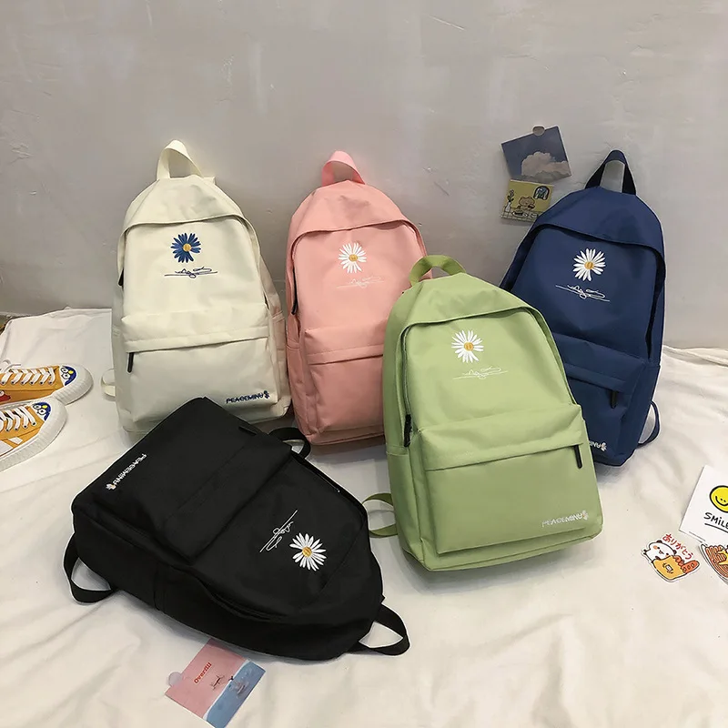 Korean Daisy Print Large Capacity Women Backpack Female Bags for Women Cute Fashion Travel Backpack Student Girl School Bag