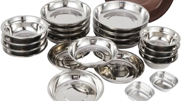 

Stainless Steel Camping Tableware Set Family Pack 22 pcs Bowls Plates Dishes Picnic Outdoor Hiking Barbecue Soup Bowl Dish Sets