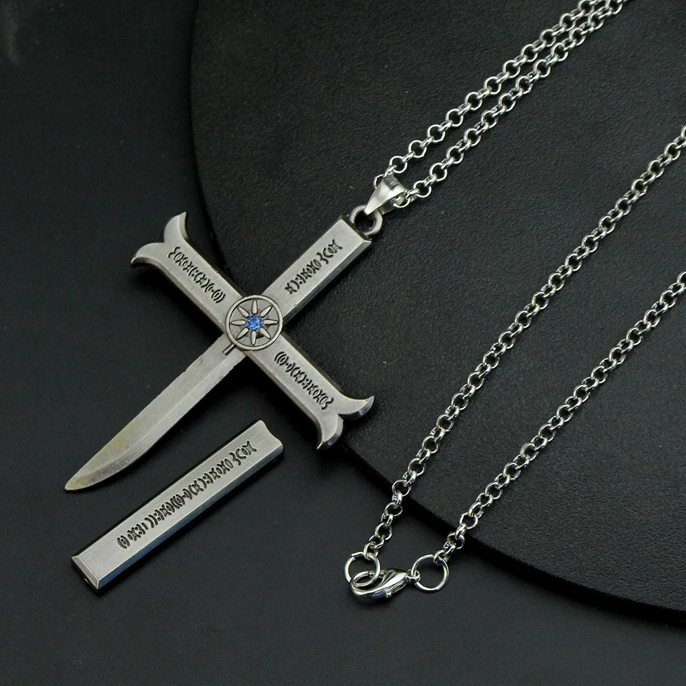 

Dracule Mihawk Cross Pendant Necklace Friendship Men Women Gift Anime Jewelry Key Chains Accessories