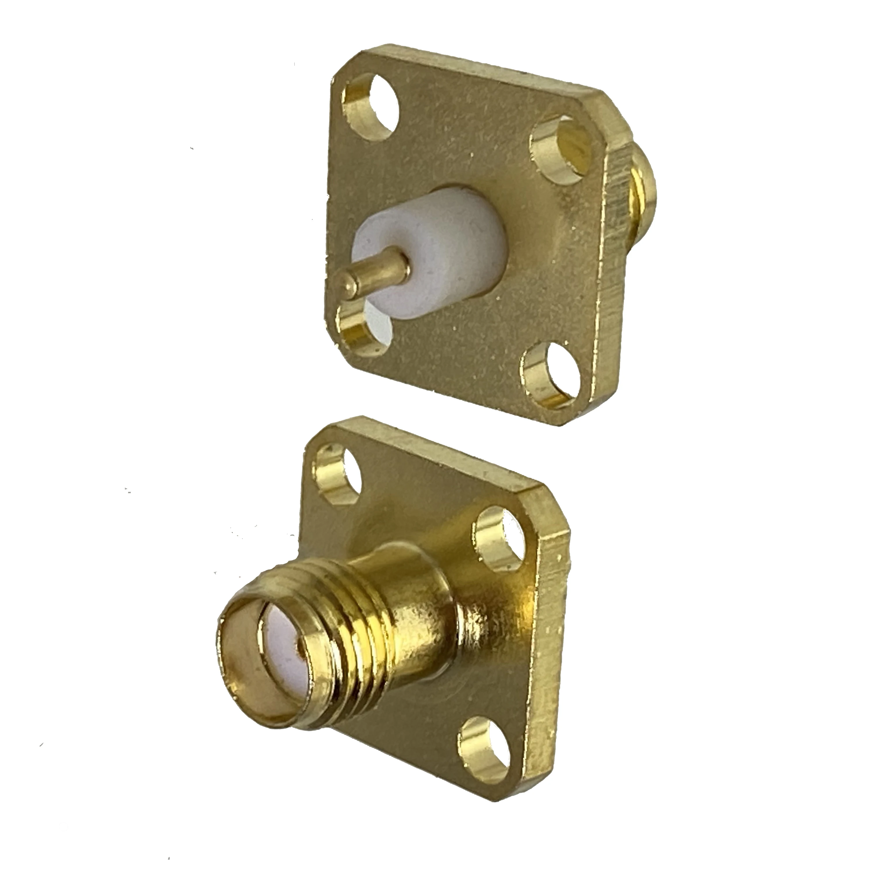 10 шт. разъем SMA с 4 отверстиями фланцевый стандартный коаксиальный латунный