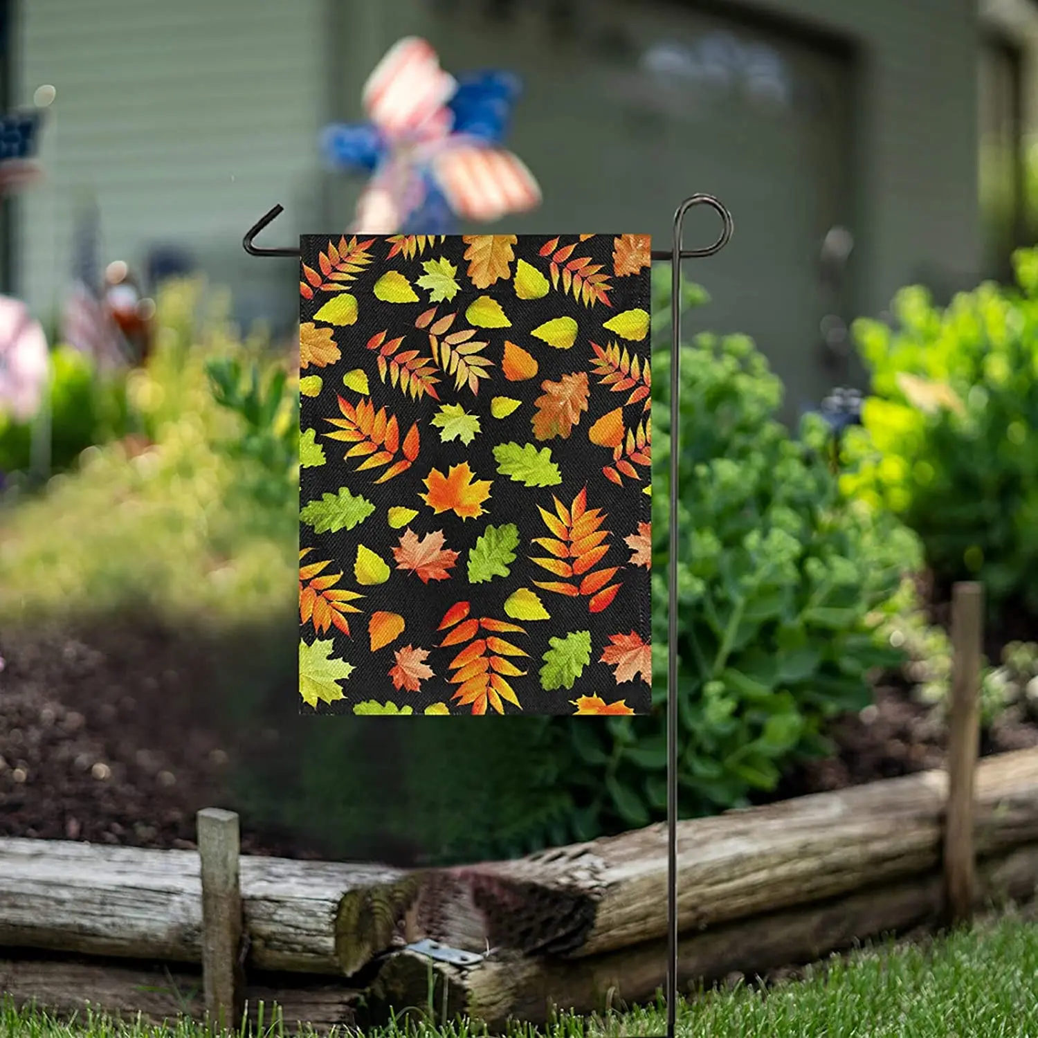 

Bright Colorful Autumn Foliage Burlap Garden Flag Double Sided,House Yard Flags,Holiday Seasonal Outdoor Decorative Flag Banner