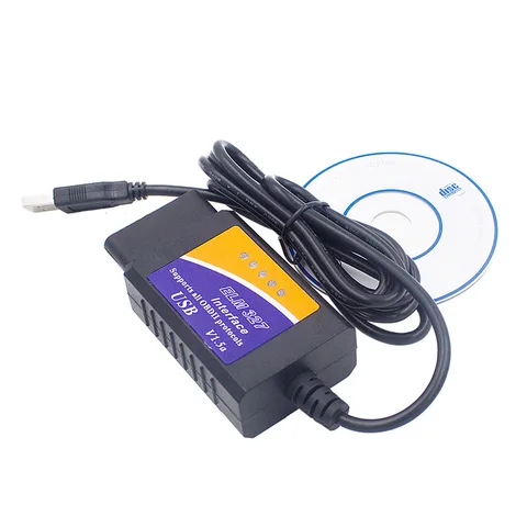 Автомобильный диагностический сканер ELM327 USB V1.5 OBD2, ELM 327 в 1,5 OBD 2 OBDII интерфейс, автоматический диагностический инструмент на основе ПК, стандартное сканирование
