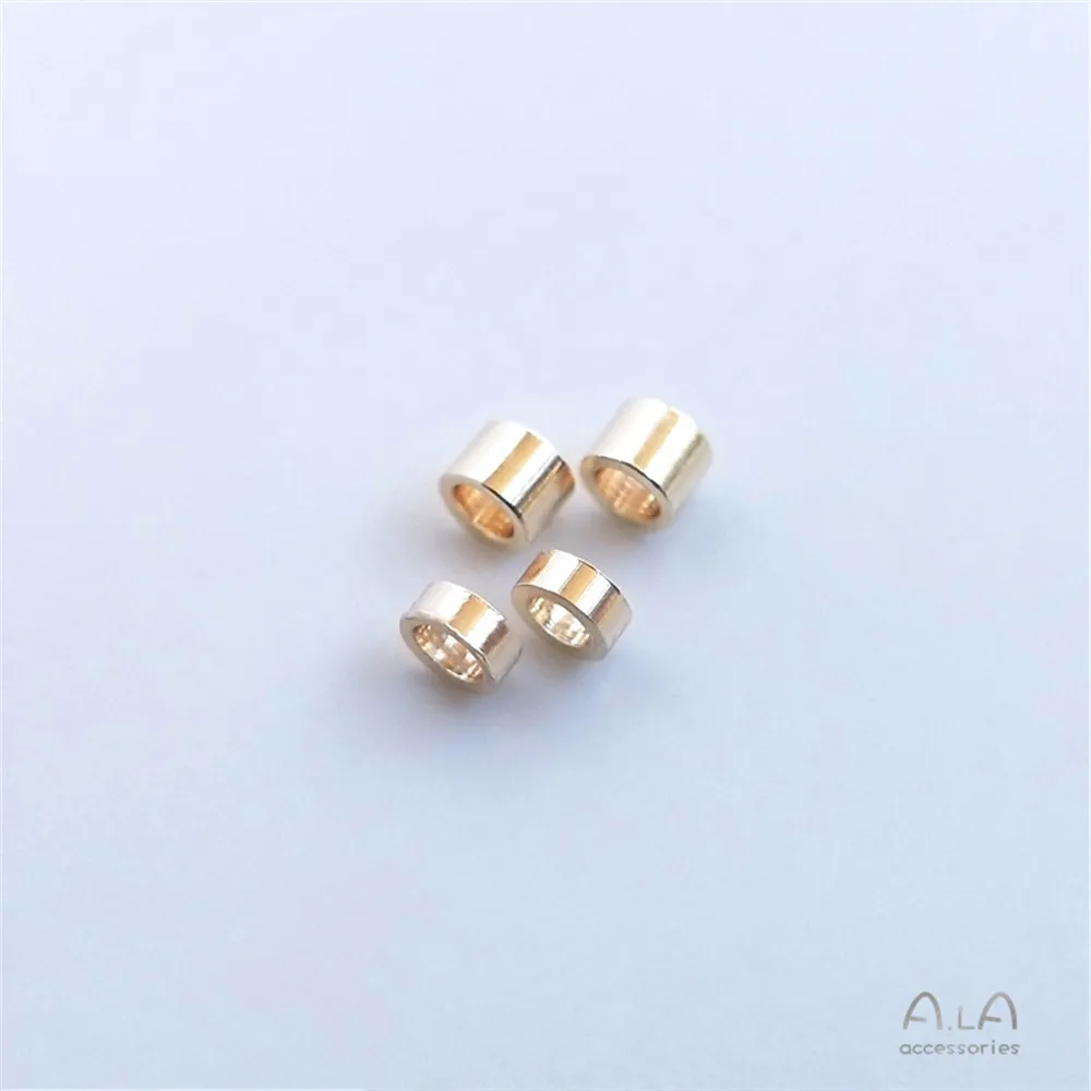 

14K gold clad positioning tube wire line closing round tube straight tube not clip flat spacer beads DIY chain material