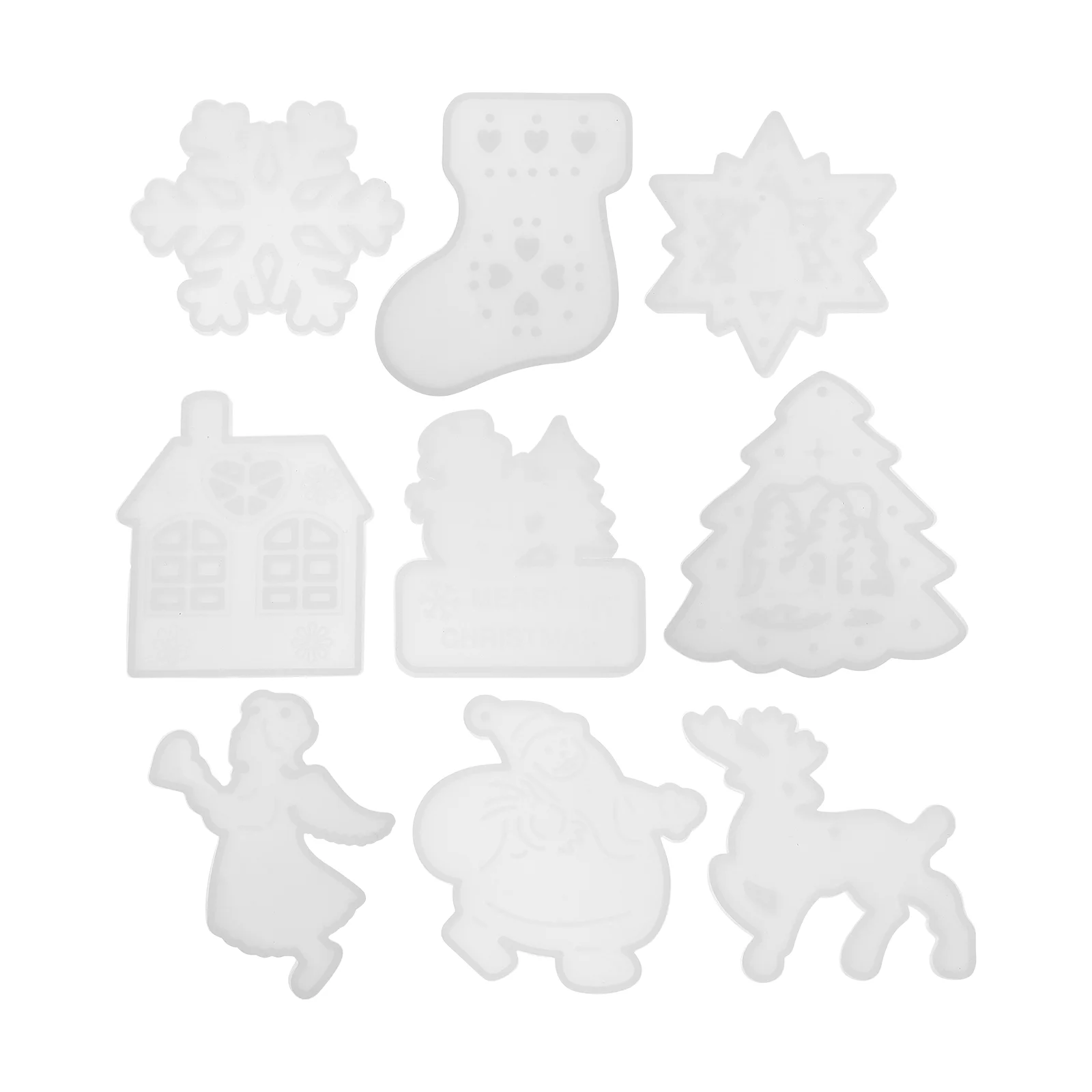 

Christmas Mold Snowflake Pendant Molds Silicone Resin Epoxy Ornament Making Keyringcrafts Desserts Diy Chainkey Party Decor