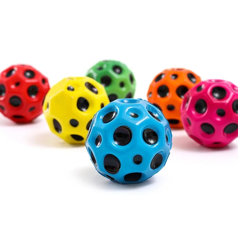 

Useful Hole Ball Soft Bouncy Ball Anti-fall Moon Shape Porous Bouncy Ball Kids Indoor Toy Ergonomic Design