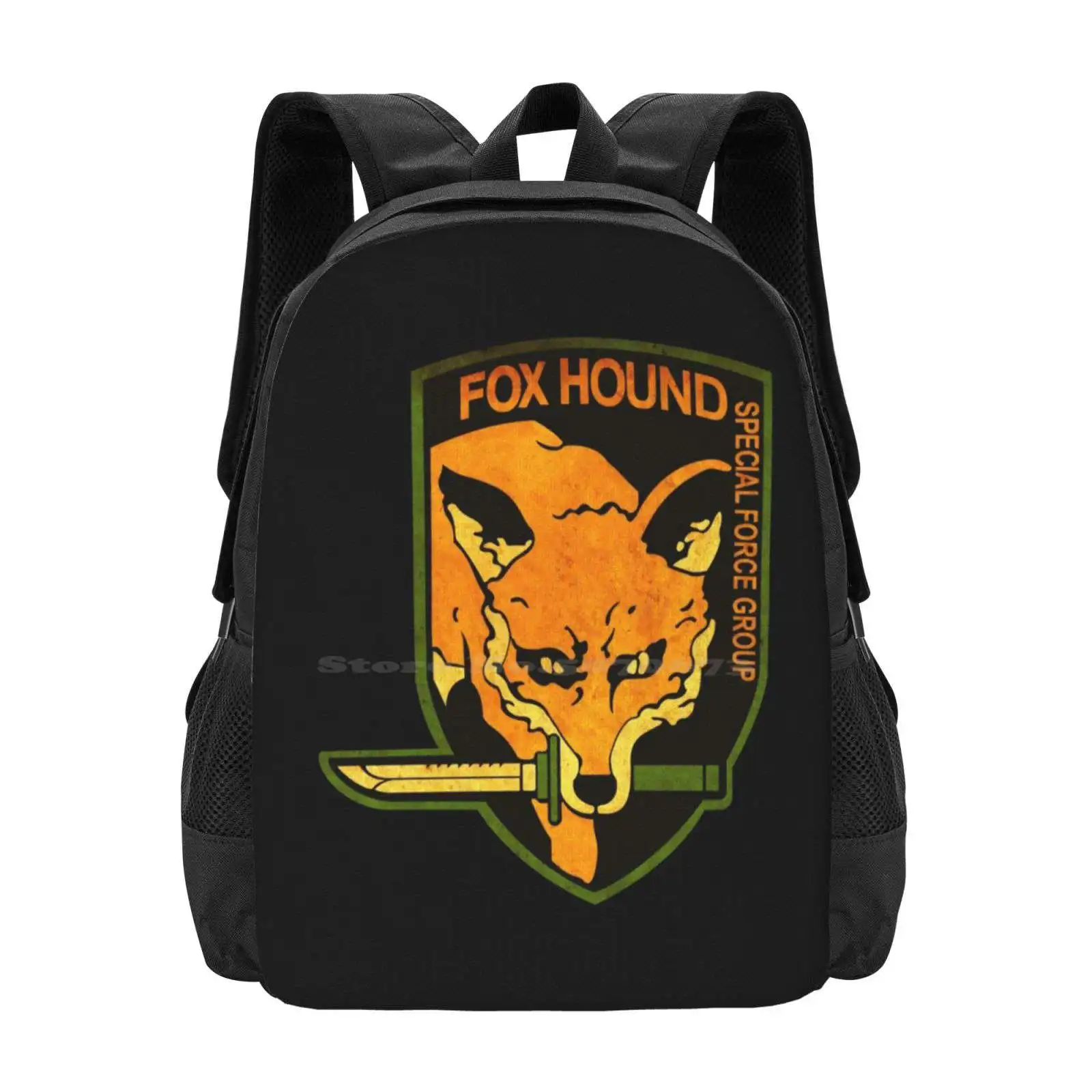 ° Metal Gear Solid ° Fox Hound Rust Logo Large Capacity School Backpack Laptop Bags Manga Japan Geek Video Games Foxhound Old