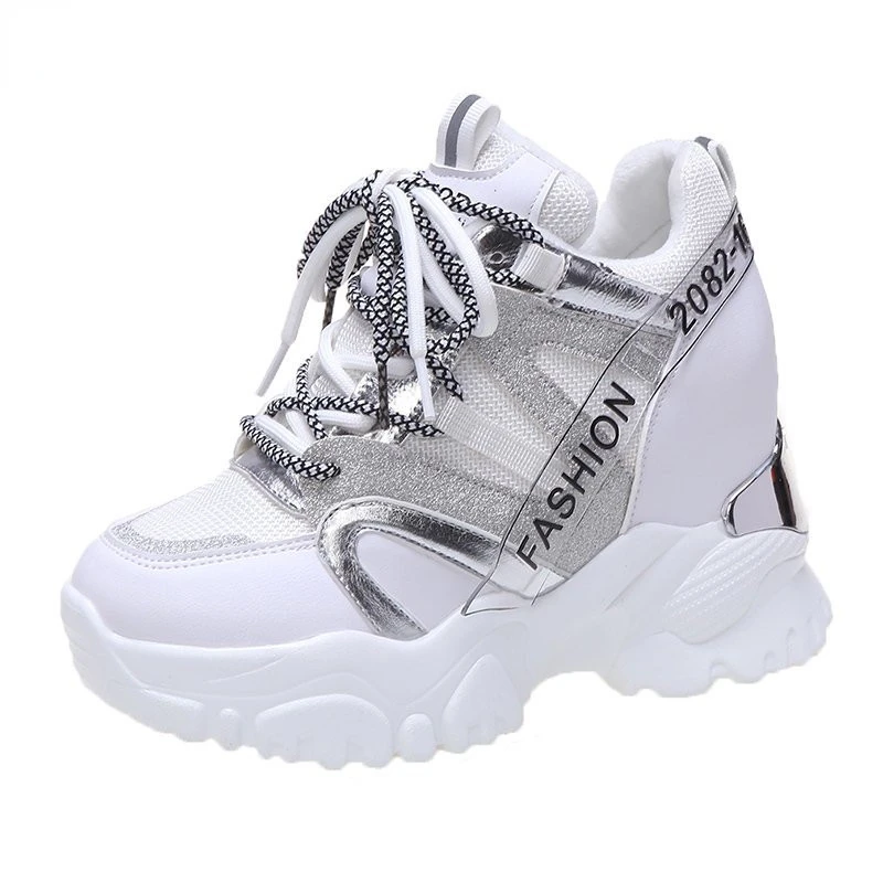 

Ladies Platform Sneakers Winter Sneakers New 2022 Ladies Brand Wedge Casual Shoes Ladies Leather Sports Dad Shoes 10cm A9-58