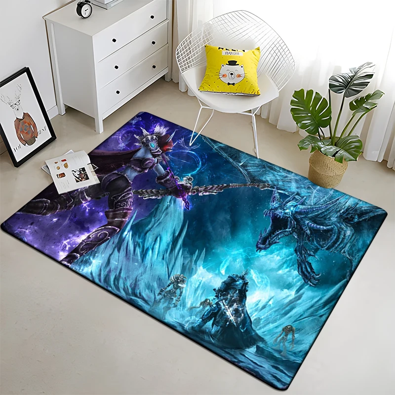 

Game World of Warcraft Carpet for Living Room Rugs Camping Stranger Things Picnic Mat Anti-Slip E-sports Rug Yoga Mat Fans Gift