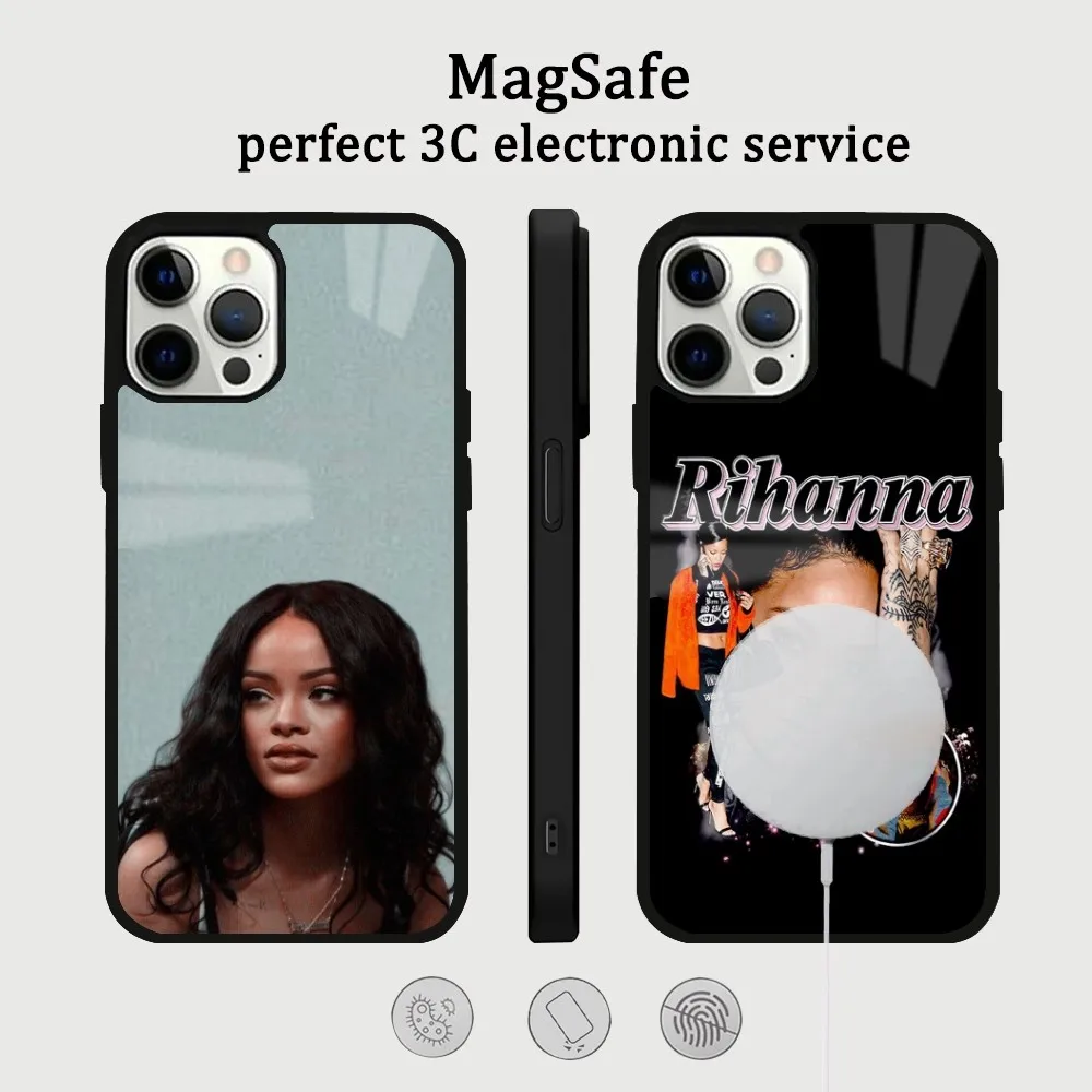Чехол для телефона R-Rihanna Singer IPhone 16 15 14 13 12 11 Pro Max Plus Mini Magsafe Mirror беспроводной