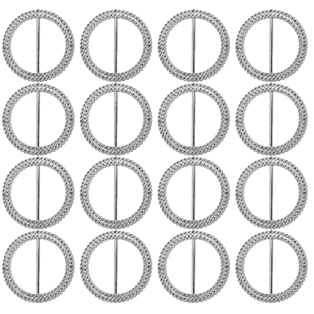 

100PCS Ribbon Buckle Sliders Ribbon Sliders Rhinestone Tone Rhinestone Buckle Chair Sash Buckles Round Tone Buckle