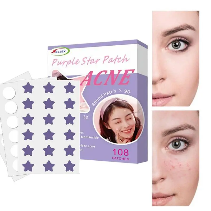 

108 Pcs Hydrocolloid Pimple Patches Concealer Facial Blemish Removing Skin Tags Invisible Dark Spot Stickers Removal Zit Patch