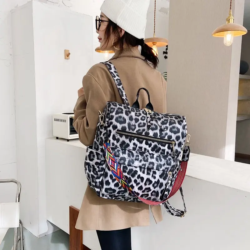 

Модный женский рюкзак, кожаные рюкзаки с животным леопардовым принтом зебры, ручные вместительные сумки через плечо в стиле ретро, дорожные...