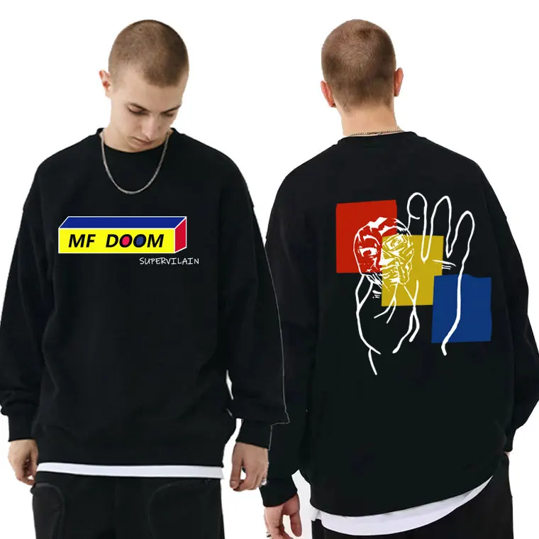 

Singer Mf Doom Double Sided Print Sweatshirt Men Women Sweatshirts Men's Fashion Pullover Hip Hop Streetwear