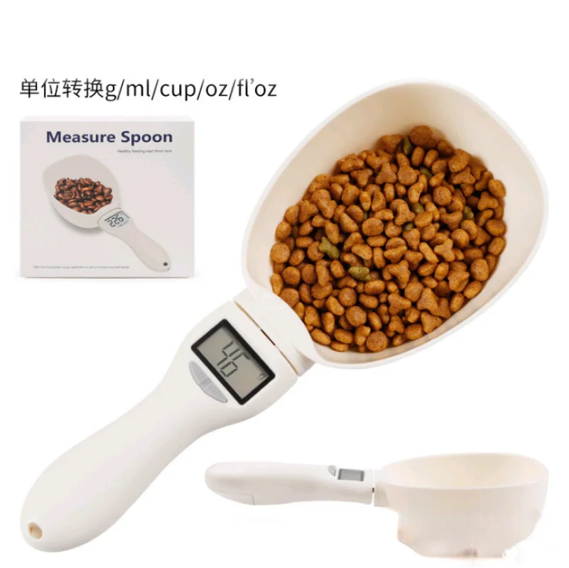 LCD electronic pet food scale, precision weighing tool, digital display kitchen scale，cat and dog feeding measuring spoon images - 3