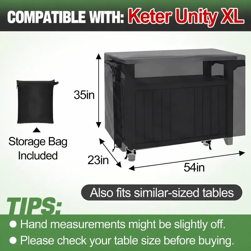 Фото Совместимо с водонепроницаемым чехлом для уличного стола Keter Unity XL для переносного обеденного шкафчика. №2