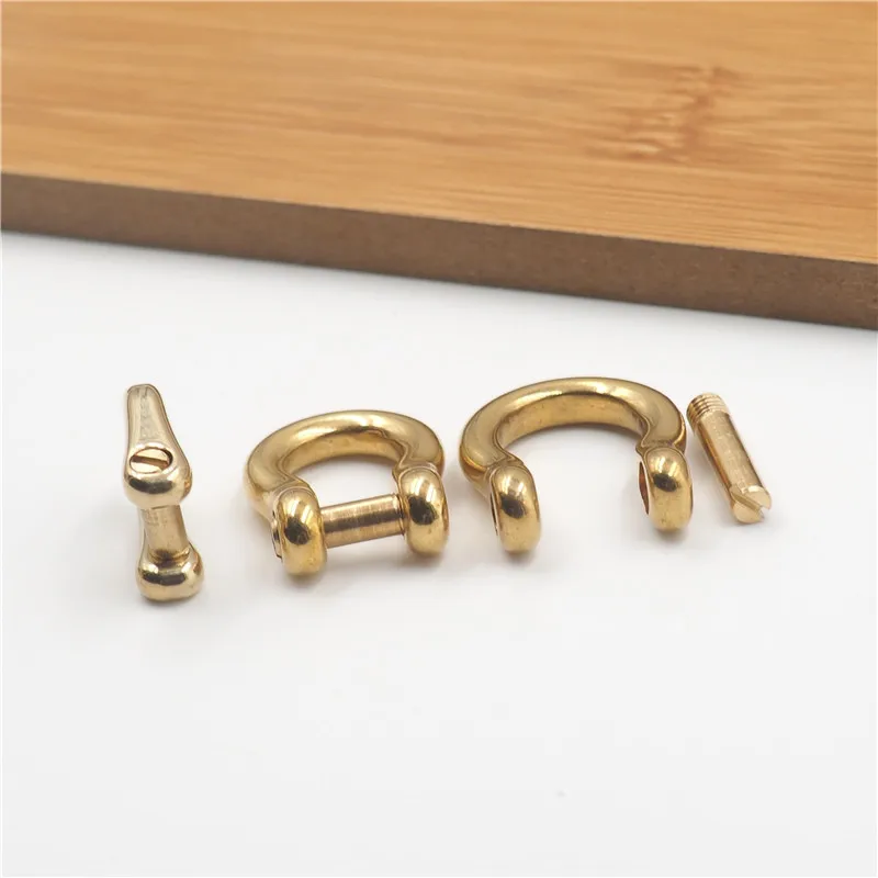 Латунные D-образные кольца-пряжки 1 шт. 9/15 мм съемная винтовая металлическая