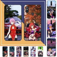anime girl jdm sports car drift phone case for redmi note 8 7 9 4 6 pro max t x 5a 3 10 lite pro