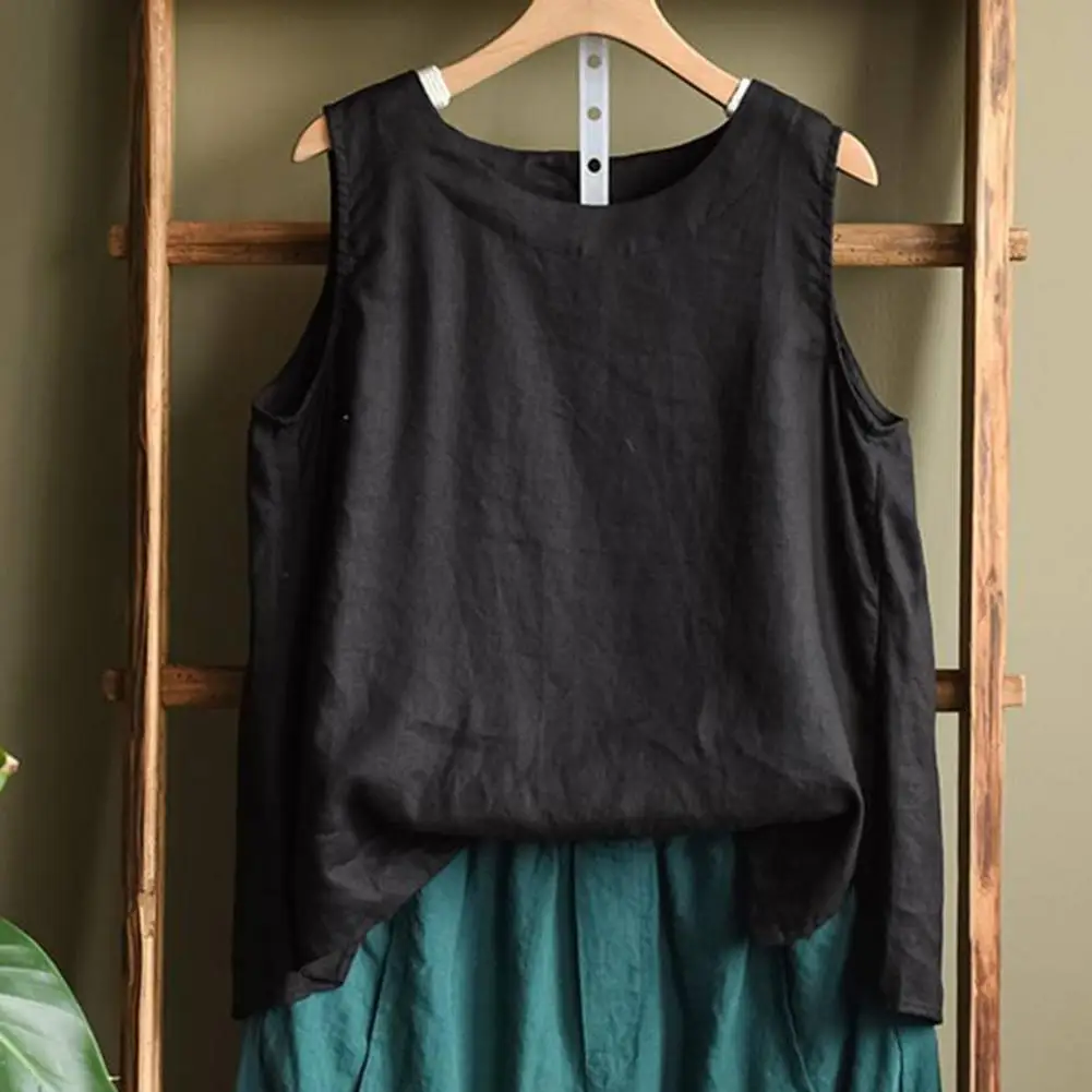 Женский жилет свободного кроя стильные женские топы без рукавов с круглым