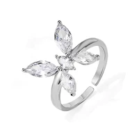 fashion sweet romantic butterfly zircon rings for women simple aesthetic dating ring birthday party jewelry valentines day gift