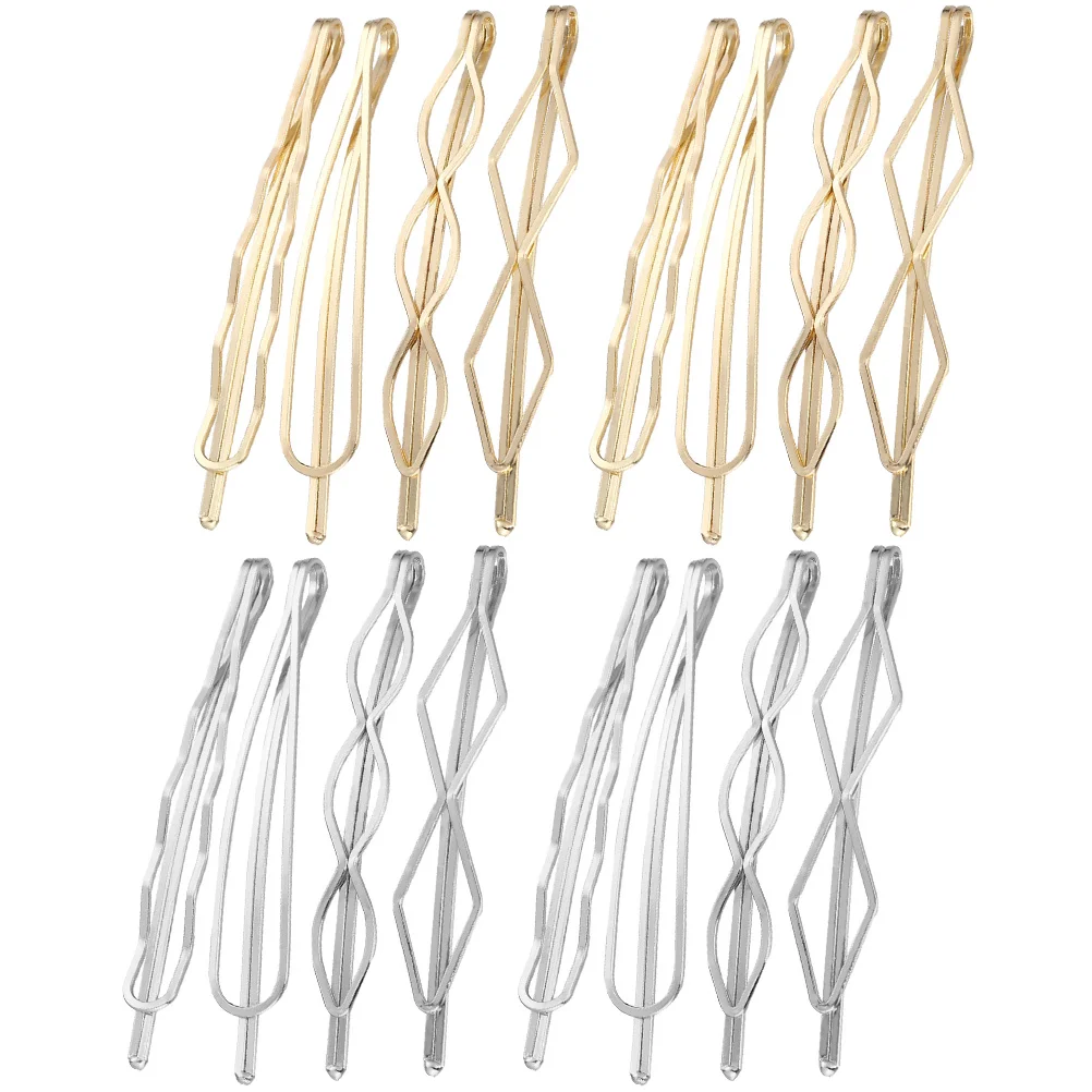 

Заколки-невидимки женские золотистые геометрические, 16 шт.