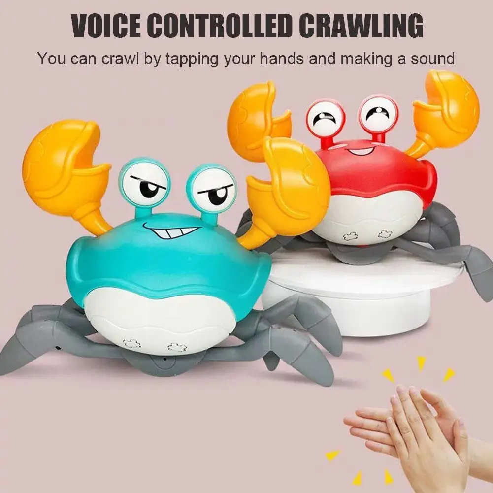 

Crawling Crab Baby Toys With Music Led Light Up Musical Toys For Toddler Automatically Avoid Obstacles Interactive Toys For L6t3