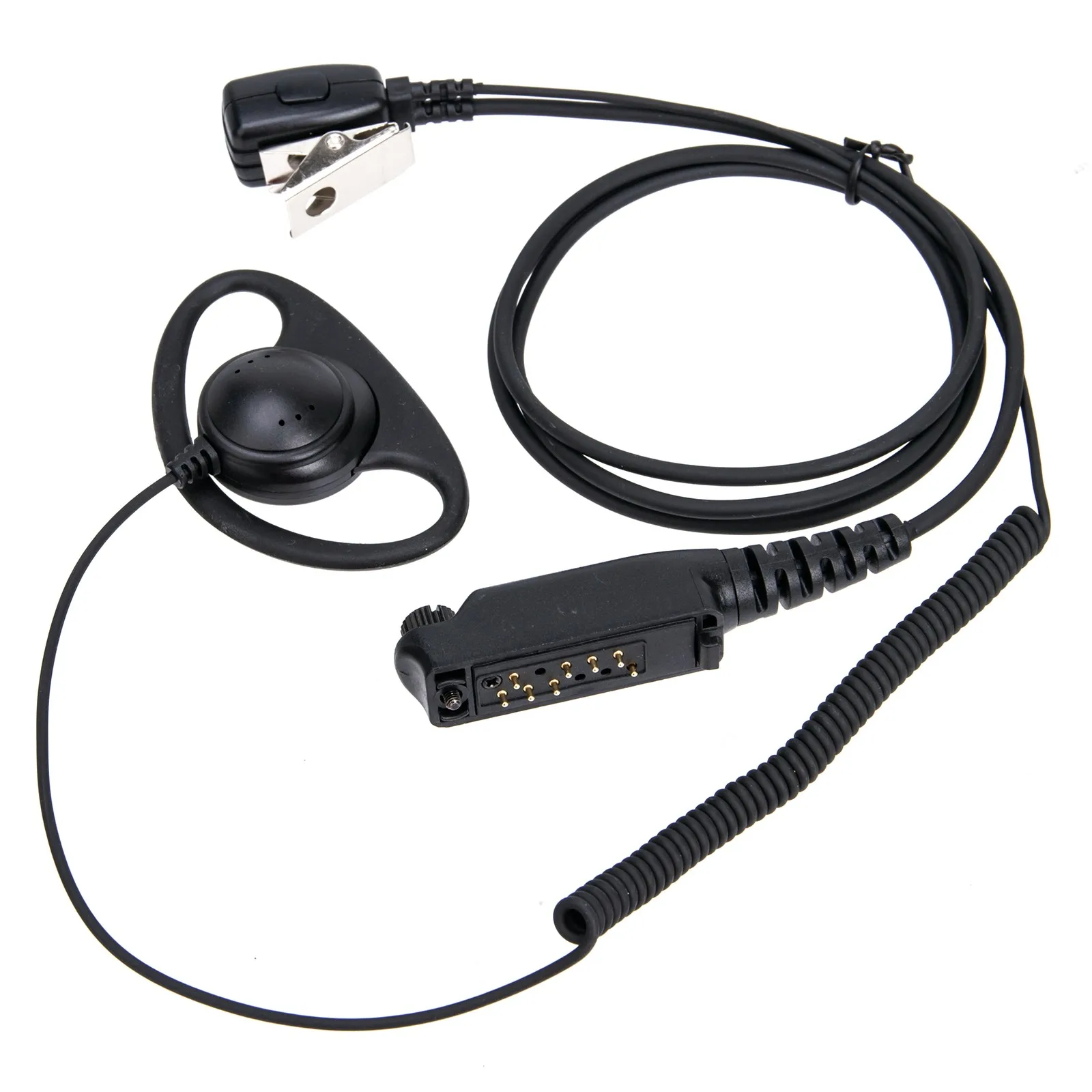Фото Гарнитура PTT с микрофоном для SEPURA STP8000 STP8030 STP8035 STP8040 STP8080 — чистый звук, наушник типа D, крепление на воротник, пружинный кабель №4