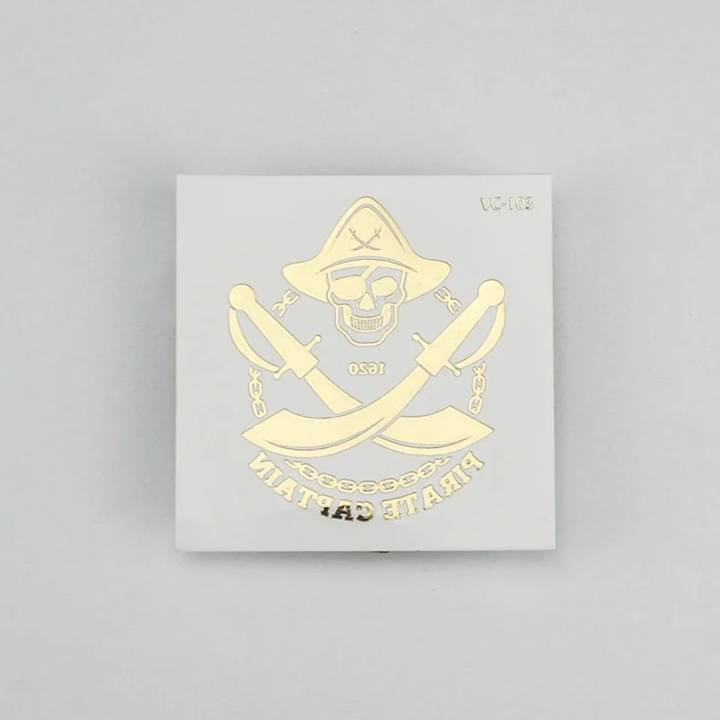 28 видов золотые металлические пиратские узоры временная татуировка мерцающие