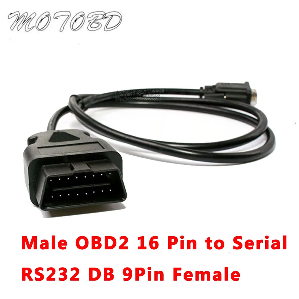

16-контактный разъем OBD2 для последовательного автомобильного сканера DB 9-контактный разъем RS232 16-контактный Удлинительный адаптер штекер-гнездо Автомобильный диагностический кабель