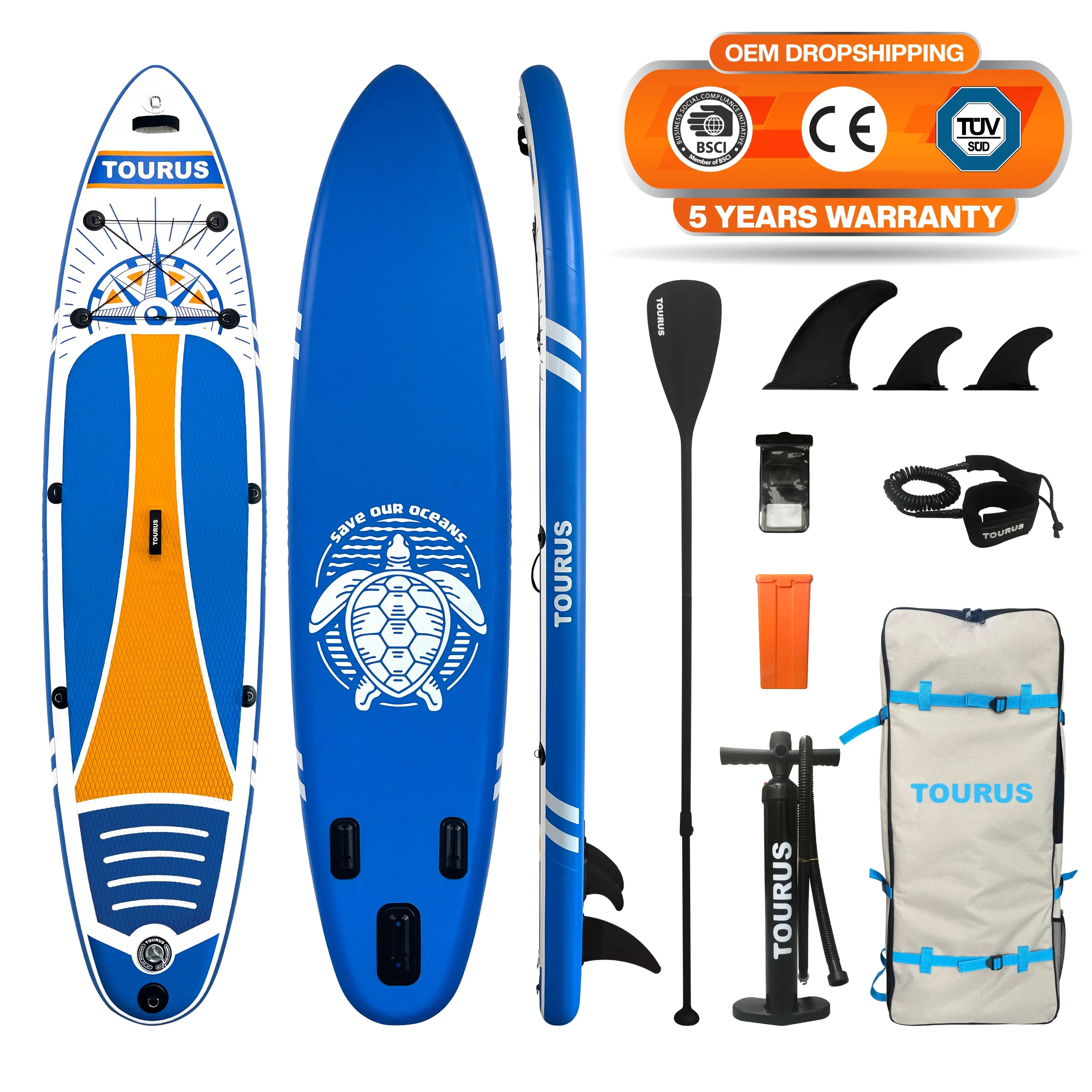 

TOURUS new design reinforcement surfboard inflatable stand up paddle board isup standup paddleboard