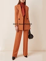 elegant womens slim fit suit 2 piece double breasted party nightclub blazer lady jacket trousers