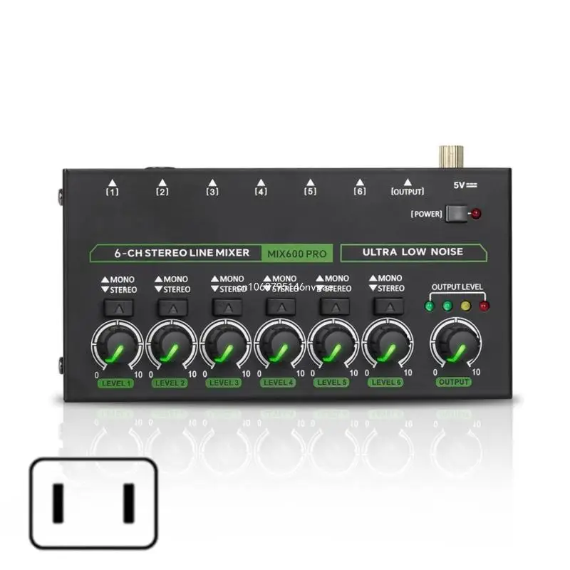 Звуковой микшер малошумящий звуковой профессиональный 6-канальный стерео
