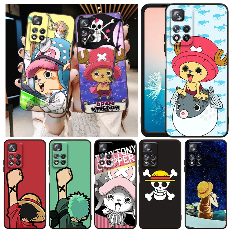 

Japanese One Piece Cartoon Phone Case For Xiaomi Redmi Note 12 11E 11S 11 11T 10 10S 9 9T 9S 8T 8 Pro Plus 5G Black TPU Cover