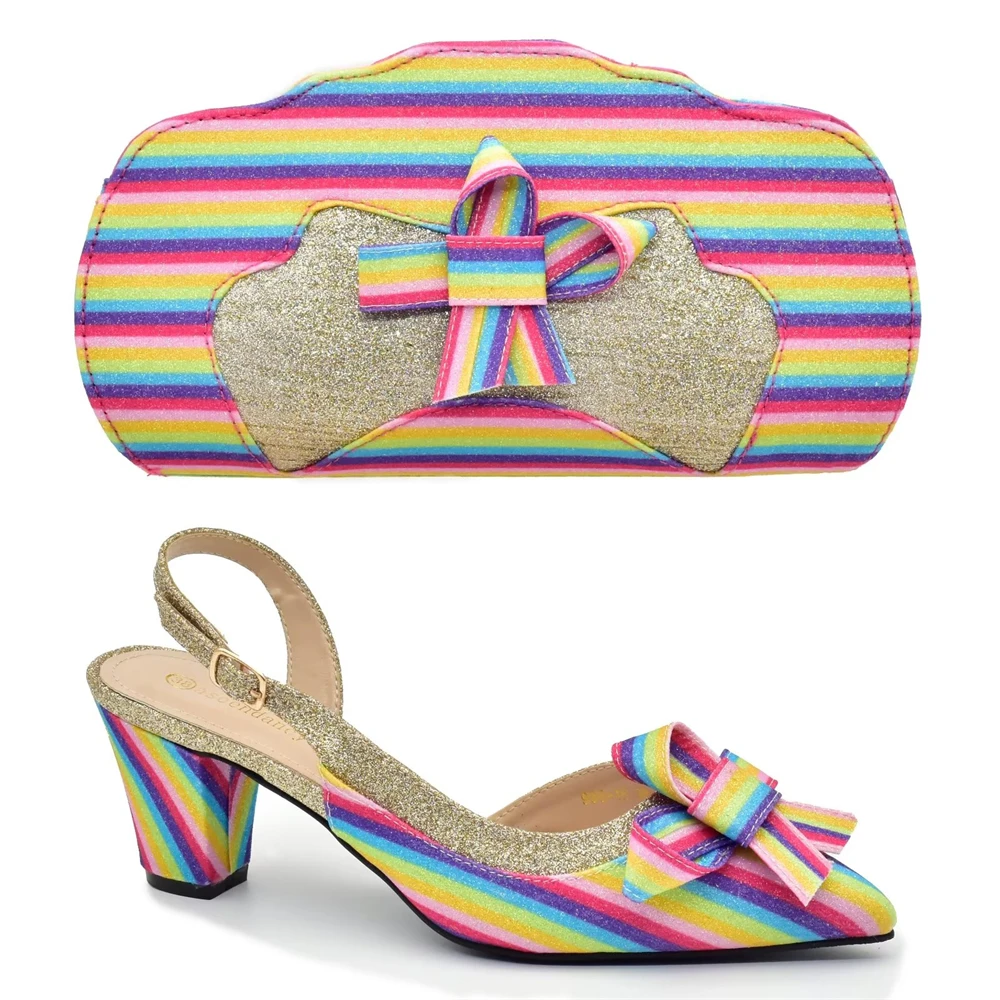 

doershow Italian Shoes And Bag Sets For Evening Party With Stones Italian Leather Handbags Match Bags! SAS1-4