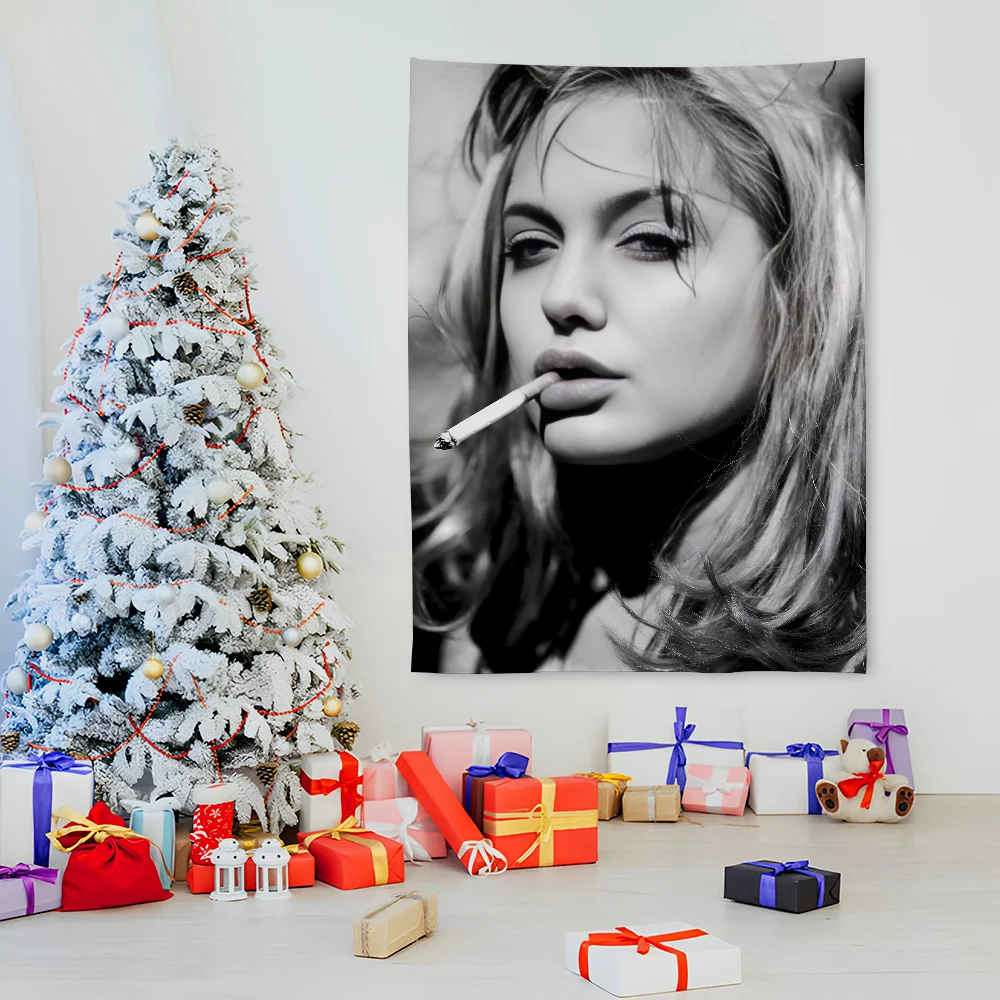 Angelina J-Jolie V-винтажный гобелен для спальни гостиной бара уличный фестиваль из