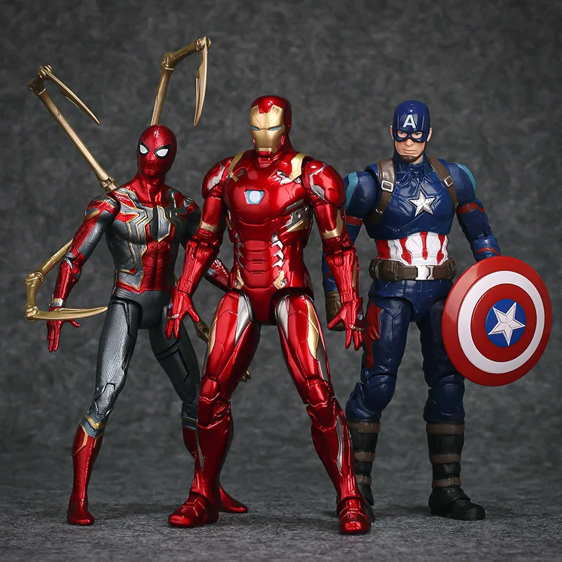 

Spider-Man Iron Man Marvel Anime Figure Model Ornament Children's Toy Birthday Gift Joint Movable Figure Hulk Avengers Alliance