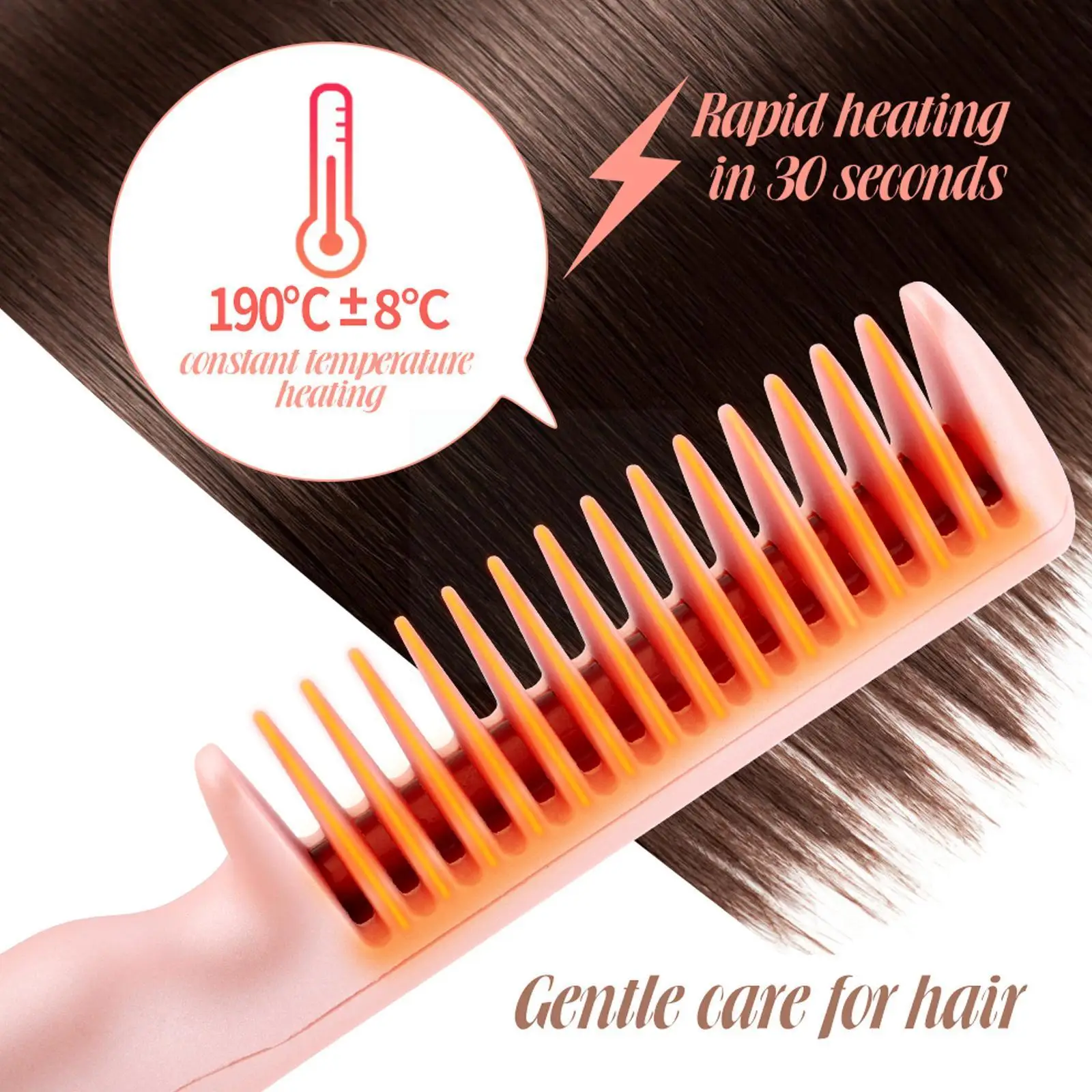 

2 In 1 Straight Hair Combs Electric Metal Delicate Multi-functional Straightening Comb Fast Heating Hairbrush Curlers For W G8b2