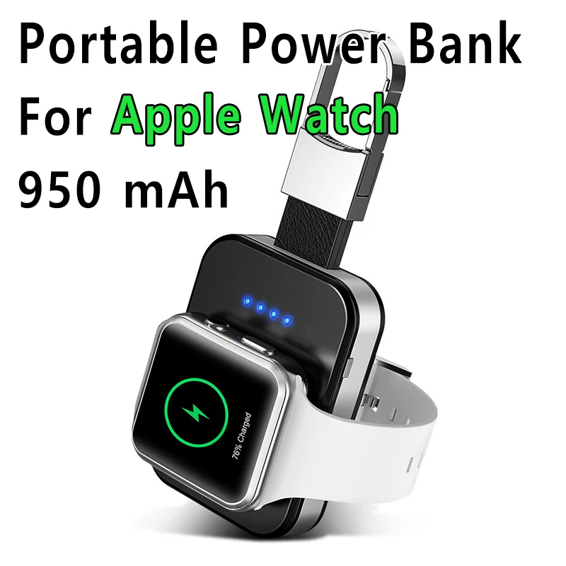 

950 мАч QI магнитный беспроводной внешний аккумулятор для Apple Watch 7 SE 6 светодиодный дисплей Быстрая зарядка портативный внешний аккумулятор ми...