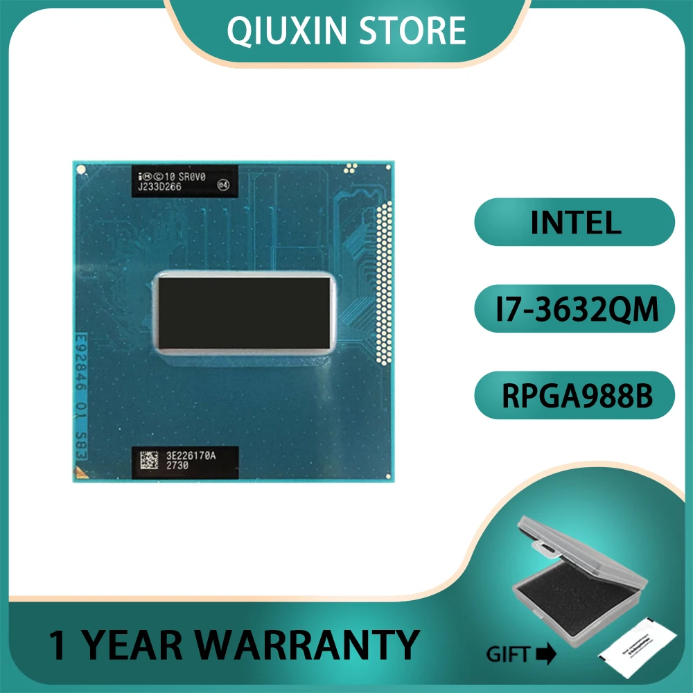 

Original Intel Core I7-3632QM SR0V0 I7 3632QM processor CPU 2.2GHz L3=6M Quad core rPGA988B