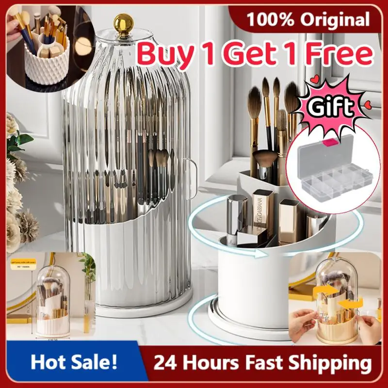 

Вращающийся на 360 ° держатель для кистей для макияжа портативный Настольный органайзер для косметики для кистей коробка для хранения косметики прозрачный контейнер для ювелирных изделий