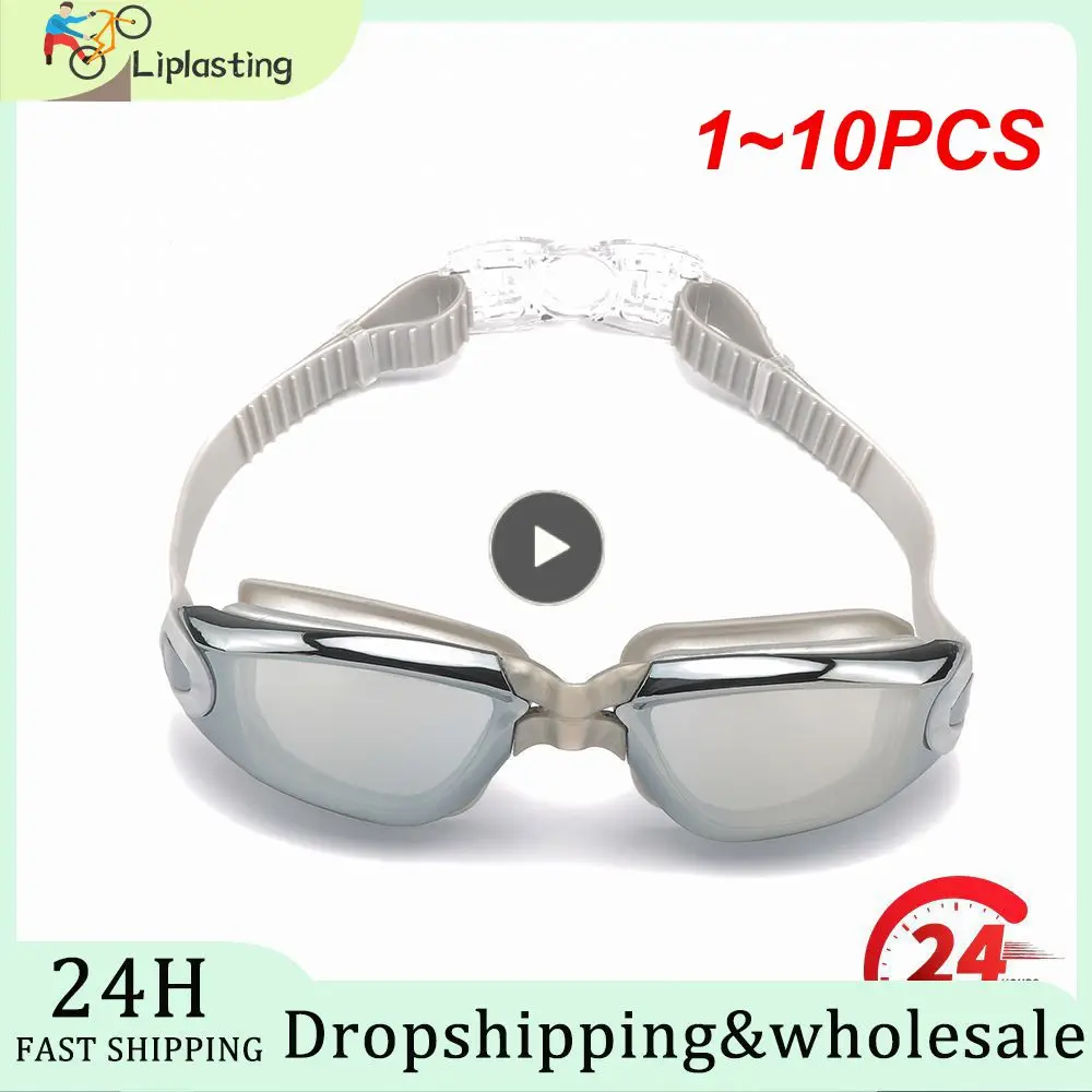 

1~10PCS Silicone Swimming Eyewear Goggles Anti-Fog Electroplating Uv Swimming Glasses for Men Women Diving Water Sports Eyewear