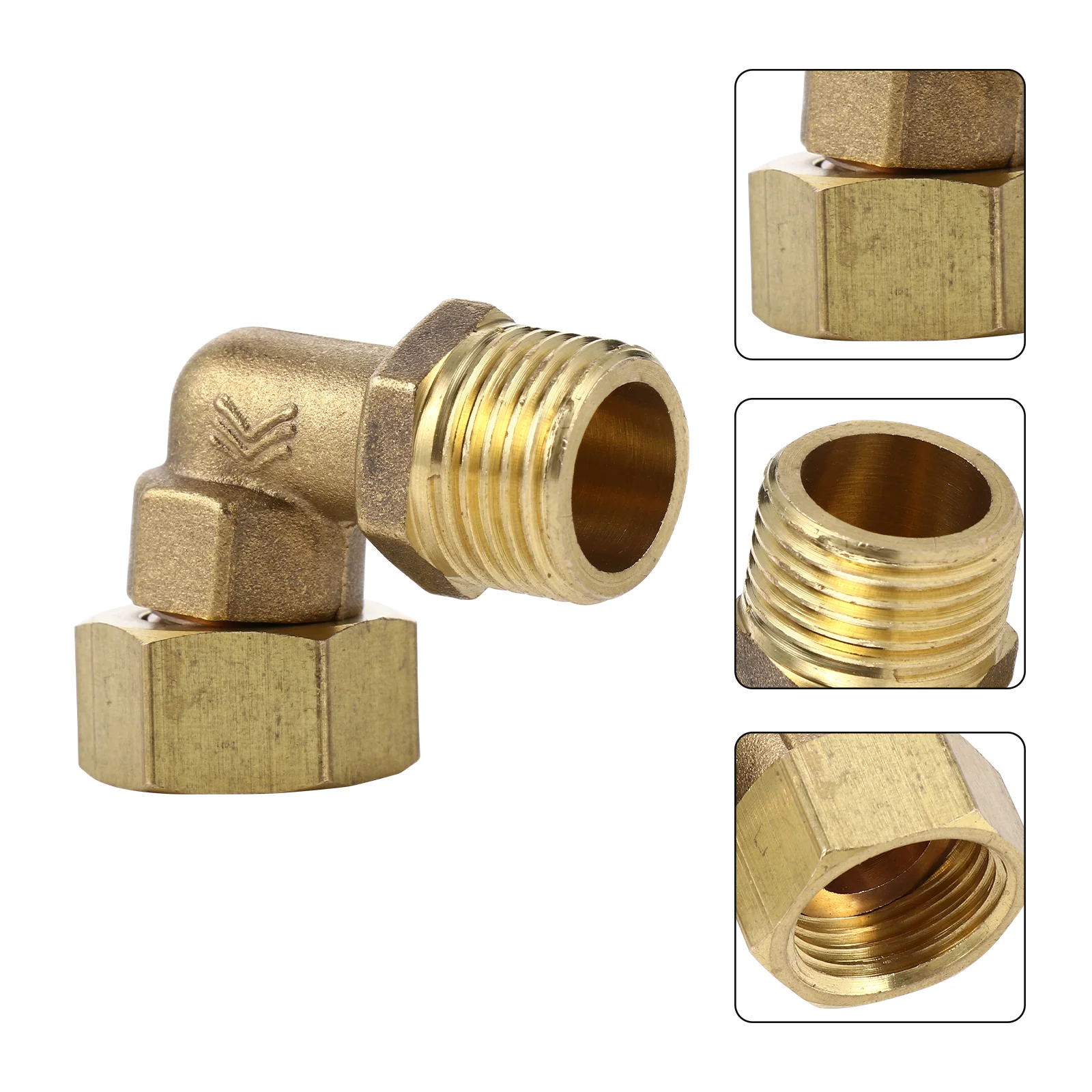 

2pcs 90 Degree Brass Elbow Gas Pipe Fitting Copper Inner Thread Pipe Connector
