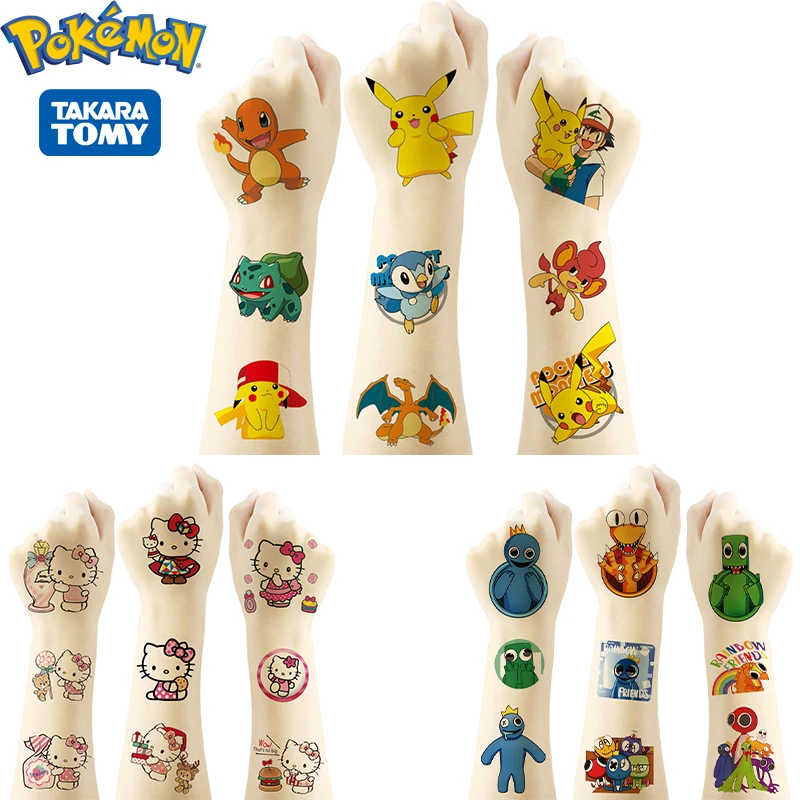 

20PCS Sticker Pokemon Pikachu Anime Cartoons Cute Character Tattoo Stickers Kawaii Arm Decorations Puzzle Models Children Toys