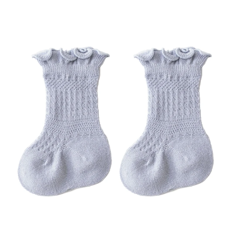 

Y55B Toddler Net Socks Breathable Knee High Socks Vintage Baby Mid-calf Stockings Child 0-3Y Princess Socks Baby Accessories