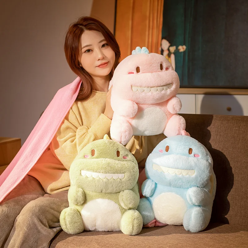 

Kawaii Animal Teeth Dinosaur Plush Toys Cartoon Stuffed Soft Pillow Hand Warm Blanket Sofa Cushion for Girls Baby Kids