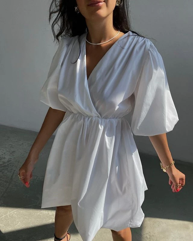 

Повседневное женское сексуальное платье Y2K с коротким пышным рукавом, вечернее платье 2022, летние фиолетовые винтажные модные Клубные мини-п...