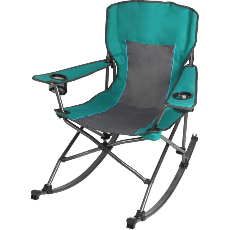 

Удобное складное кресло-качалка Ozark Trail для кемпинга, зеленое, вместительность 300 фунтов, уличная мебель для взрослых, пляжное кресло, шезлонг