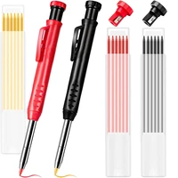 with 18pcs refill solid carpenter pencil set leads built in sharpener deep hole mechanical pencil marker marking tool