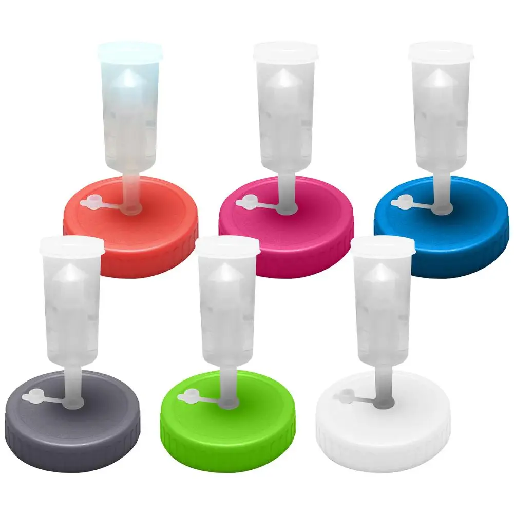 

6pcs Fermentation Lids Set With Airlocks Home Kimchi Pickle Making Kit For Wide Mouth Mason Jars （Without Bottle ）